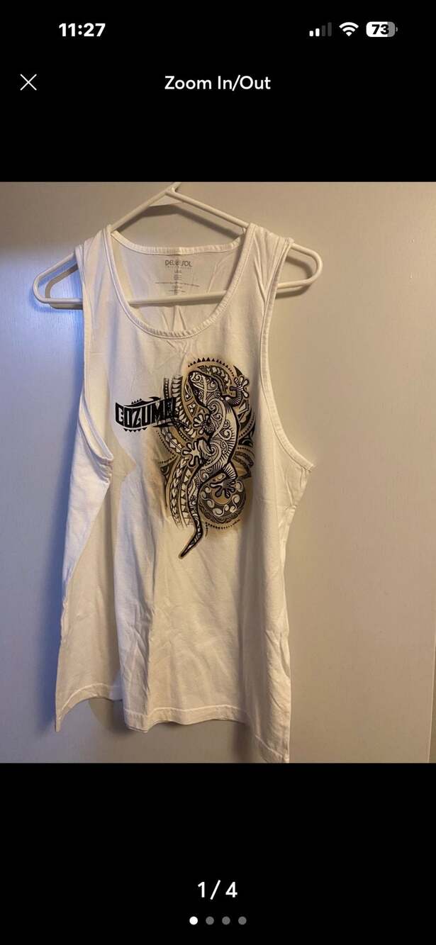 Del Sol Cozumel Color Change Tribal Gecko Graphic Tank Top